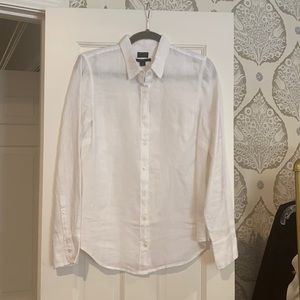 J Crew white linen shirt
